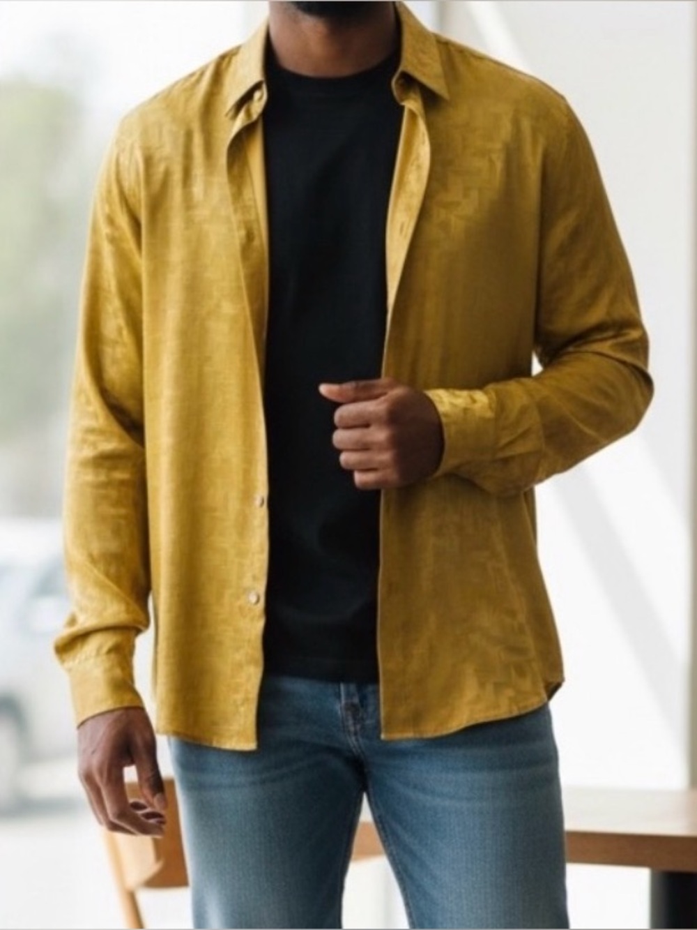 90’s BERTONE Golden Satin Retro Disco Shirt